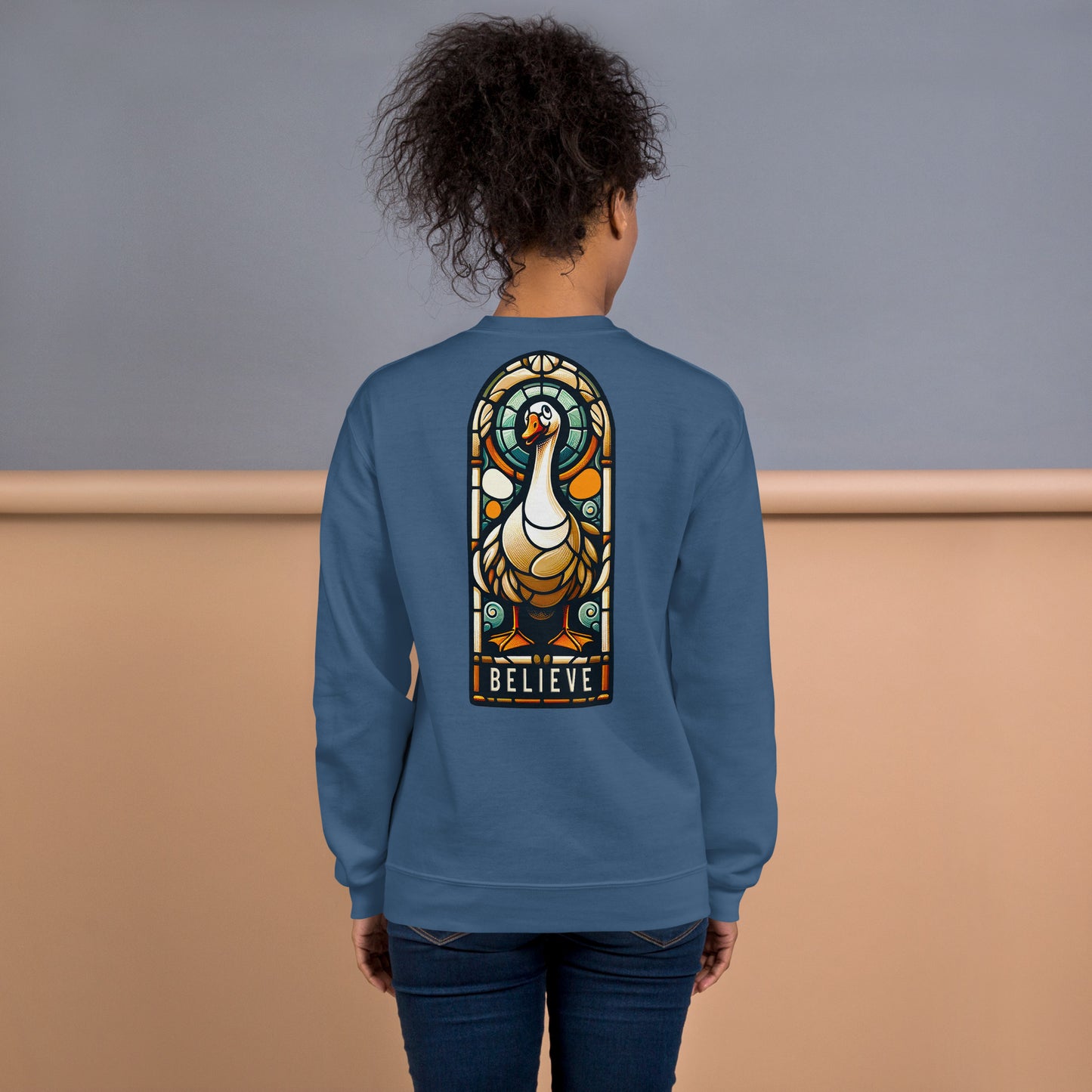 "Believe" Goose Stained Glass Style Sweatshirt