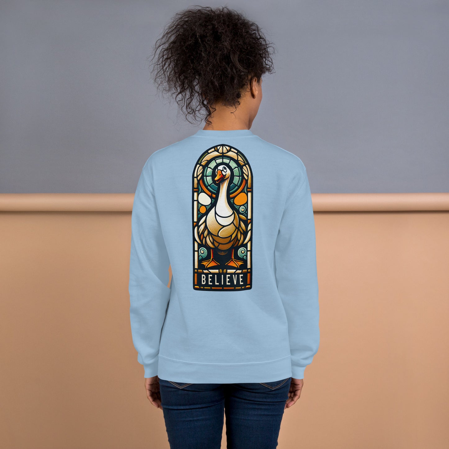 "Believe" Goose Stained Glass Style Sweatshirt