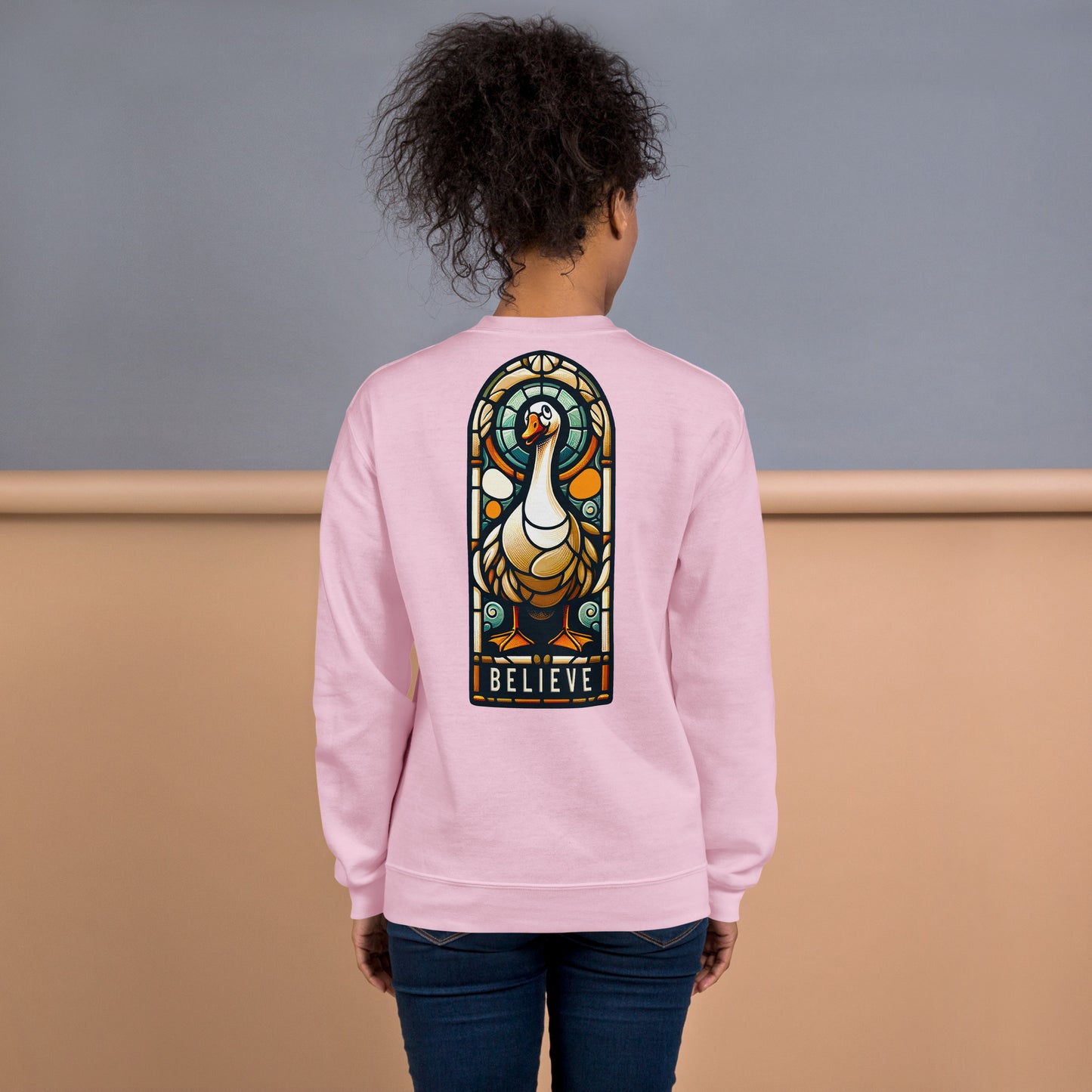 "Believe" Goose Stained Glass Style Sweatshirt