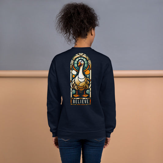 "Believe" Goose Stained Glass Style Sweatshirt