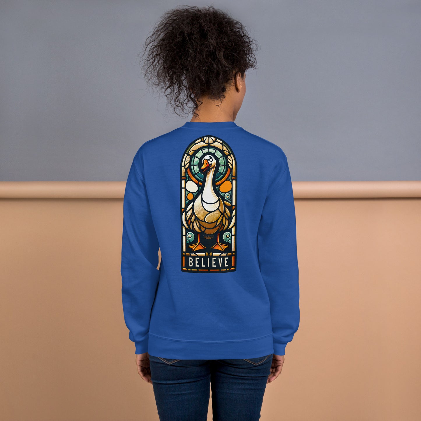 "Believe" Goose Stained Glass Style Sweatshirt