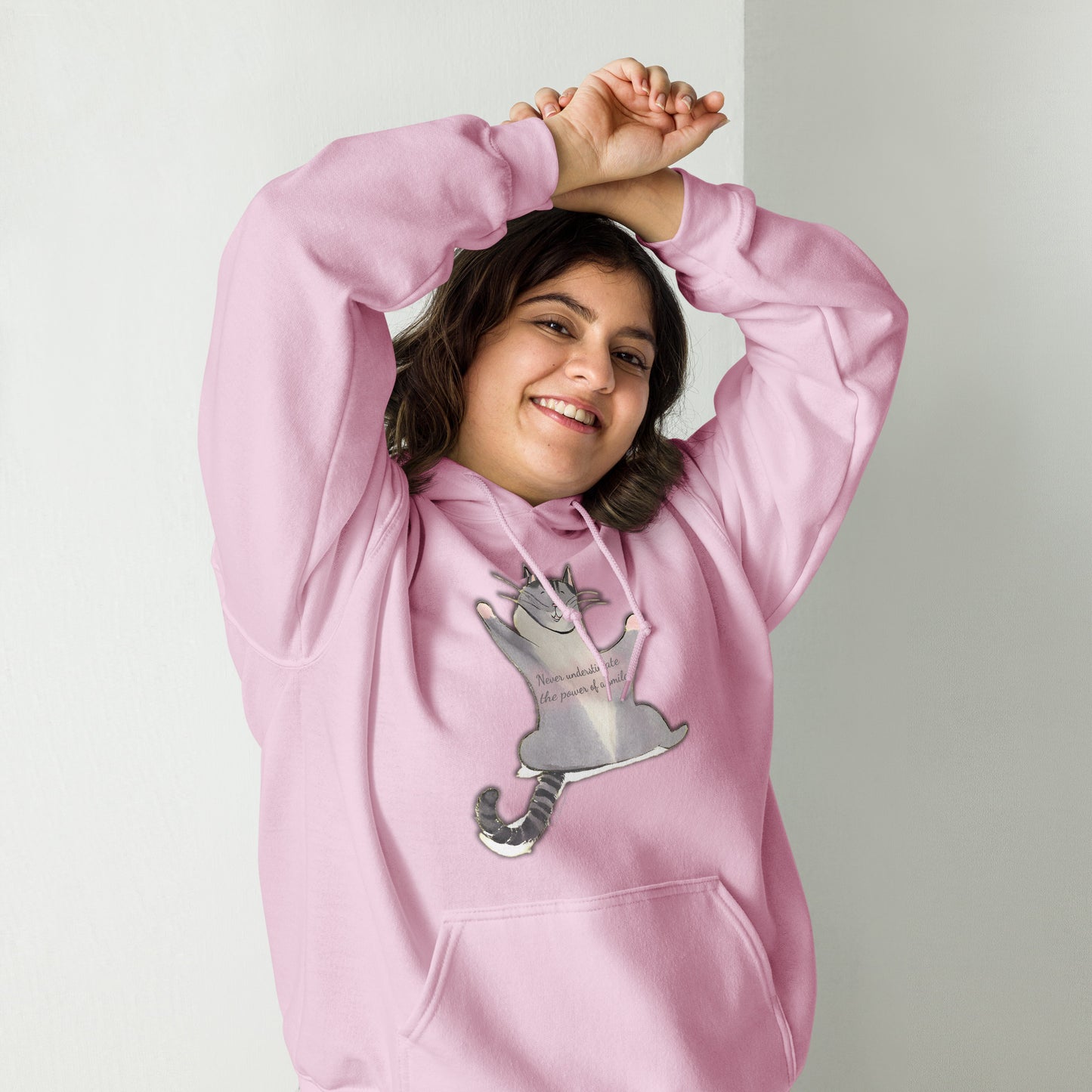 Happy The Cat Hoodie "Never underestimate the power of a smile!"