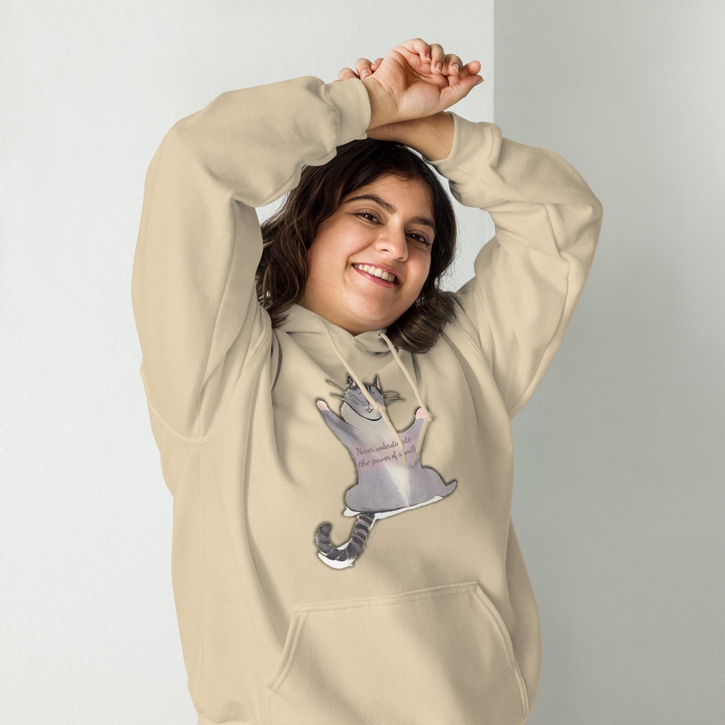 Happy The Cat Hoodie "Never underestimate the power of a smile!"