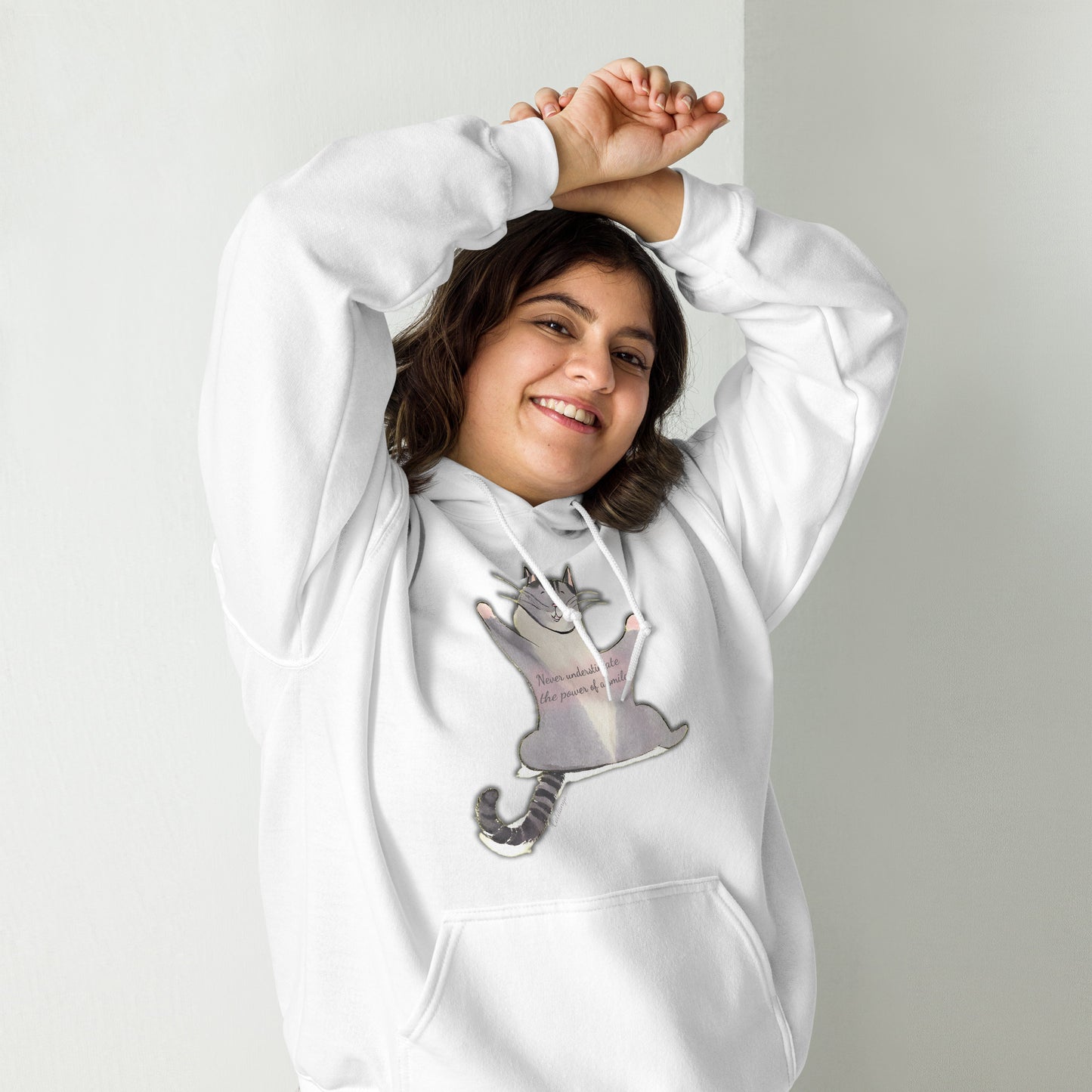 Happy The Cat Hoodie "Never underestimate the power of a smile!"